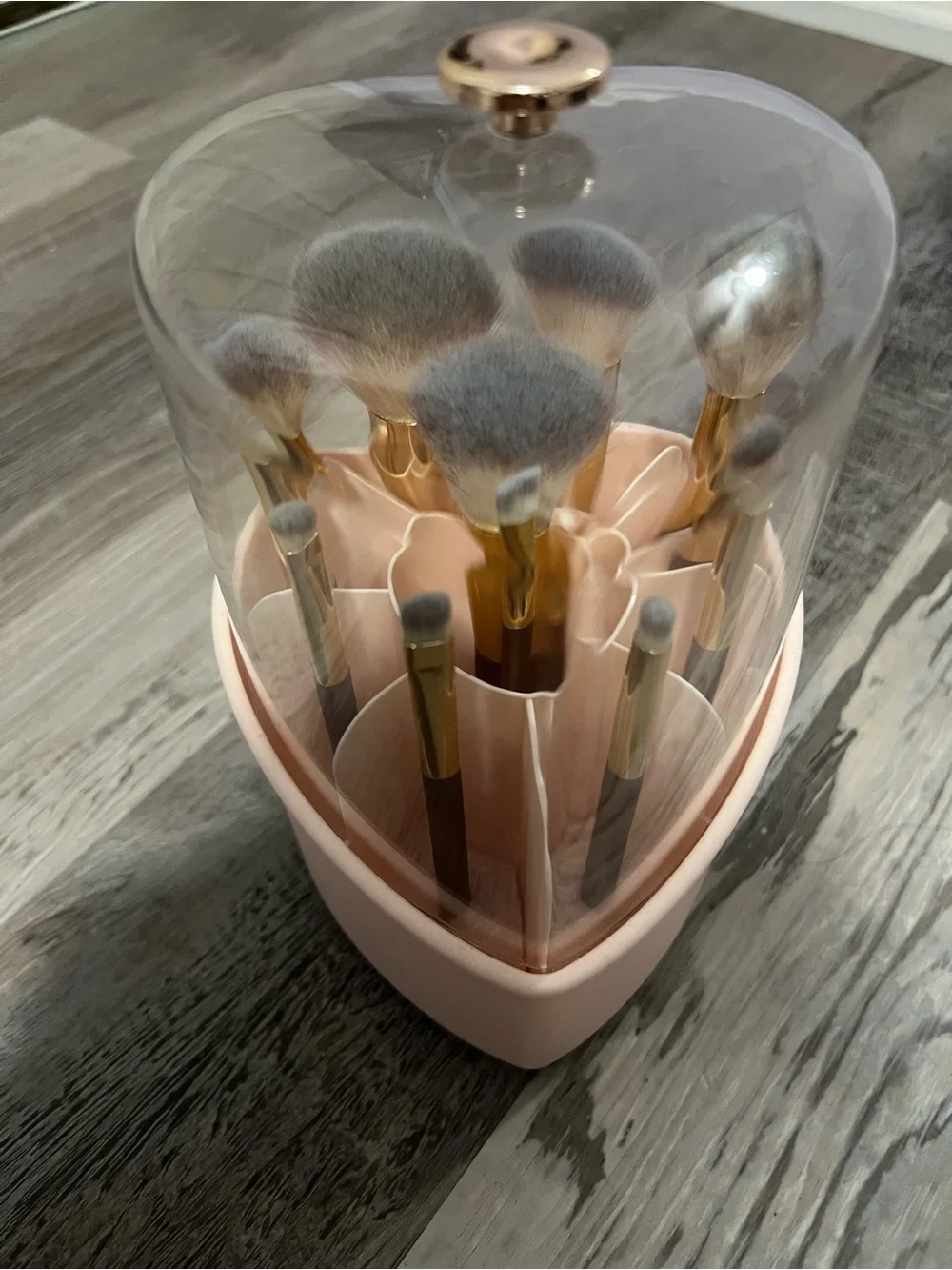 Light Pink Makeup Organizer & Brush Set